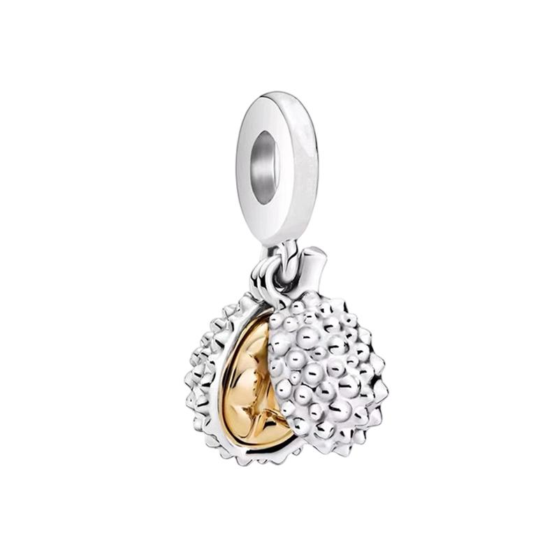 New Strawberry, Apple, Durian Pepper Charm Bead Fit European Original Silver Bracelet DIY Jewelry Gift Accessories for Women
