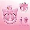 Pink Bow-Tie Flat Chastity Cage CB Peni Lock with 4 Size Cock Ring Peins Plug Chastity Device SM Sex Toys for Men Chastity Belt