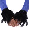 Women Natural Fur Feather Cuffs Sexy Cuffs With Feathers Feather Cuff Snap Bracelet Sleeves Wrist Arm Removable Shirt