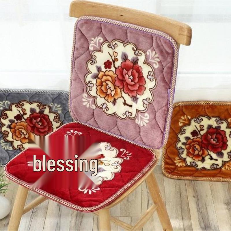 Winterliches, dickes Plüschkissen für Büro, Sofa und Hocker