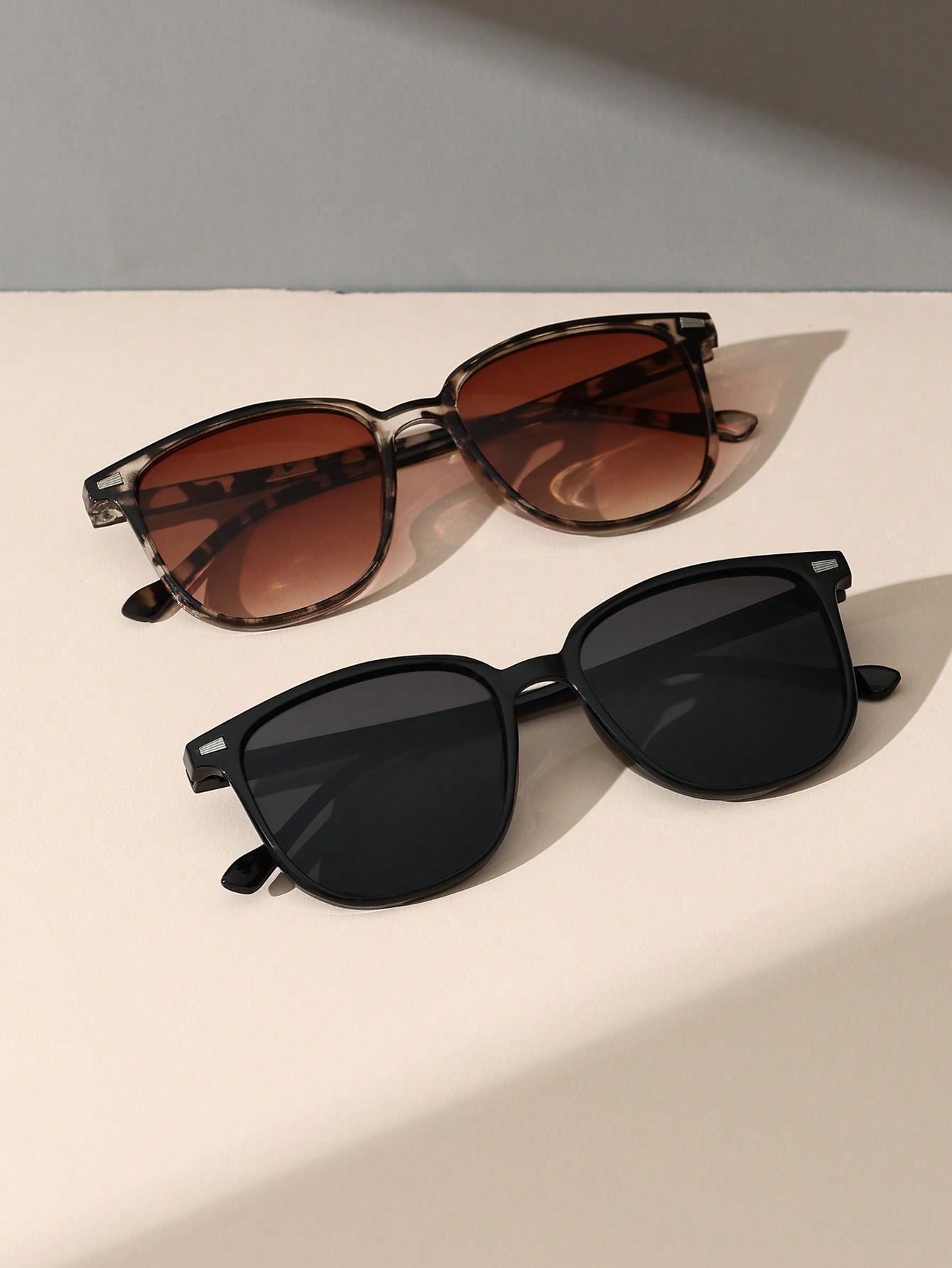 

2/3PCS Fashion Square Plastic Frame Women Sunglasses For Men Daily Life Shades Eyewear Accessories.