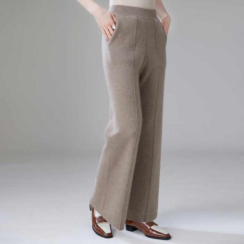 Fanzhen Women's High-Waist Wool Blend Wide-Leg Pants