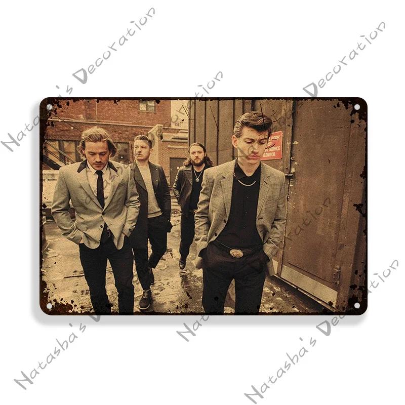 Indie Rock Sign Rock Band Wall Sign Arctic Monkeys Metal Signs Music Metal Sign Rusty Vintage Poster Home Club Pub Bar Decor