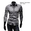 Men Shirt Contrast Colors Turn-down Collar Single-breasted Slim Spring Shirt for Work