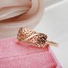 Rose Gold Color Boho Ring Fashion Ethnic Flower Ring For Women Elegant Vintage Wedding Daily Jewelry Gift