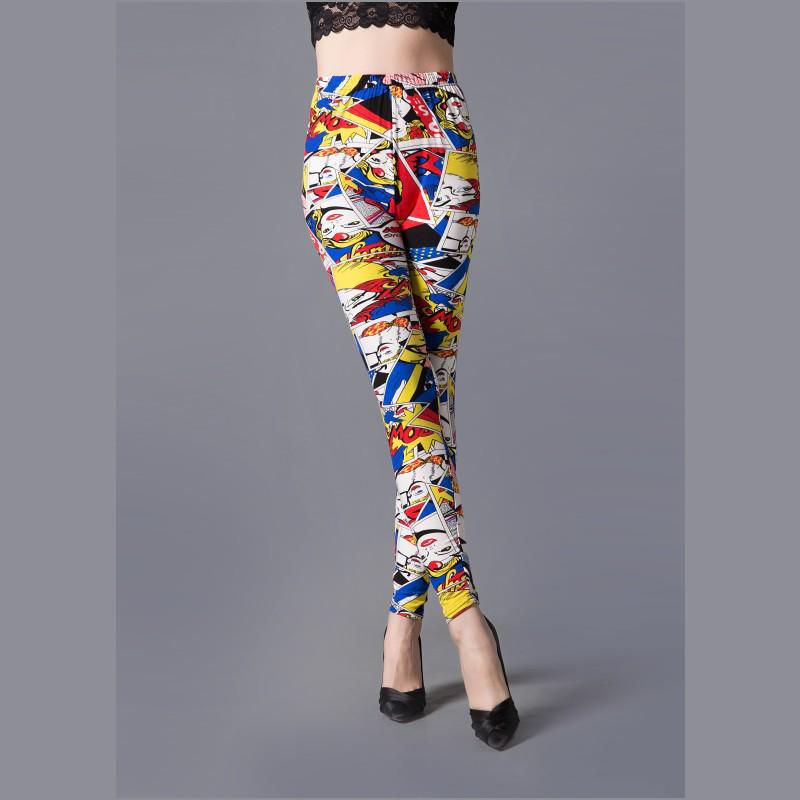 Women's Spring & Autumn Thin Milk Silk Elastic Paw Print Leggings - Cartoon Print Skinny Pants for Outerwear