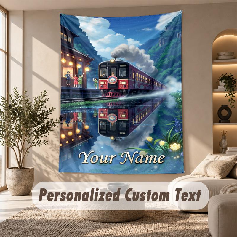 Tapestry Custom Name Text, Wall Hanging Tapestry Home Room DecorSpirited Away