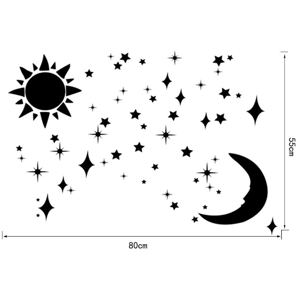 3D Sun Moon Stars Mirror Wall Sticker for Living Room