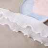 New Arrival 8.5cm 2-Layer Elastic Pleated Chiffon Lace White/Black Ruffle Edging Trim for Doll Clothing Decor DIY Sewing Supply