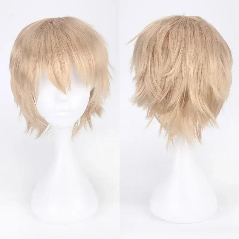 Anime Mystic Messenger 707 Cosplay Synthetic Wig Short Red Orange Heat Resistant Hair Cosplay Wigs