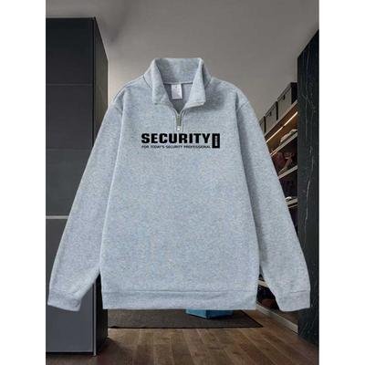 White Y2K Men's Casual Half Zip Collar Sweatshirt, Fashionable Pullover, Spring and Autumn New Style, Warm Men's Top