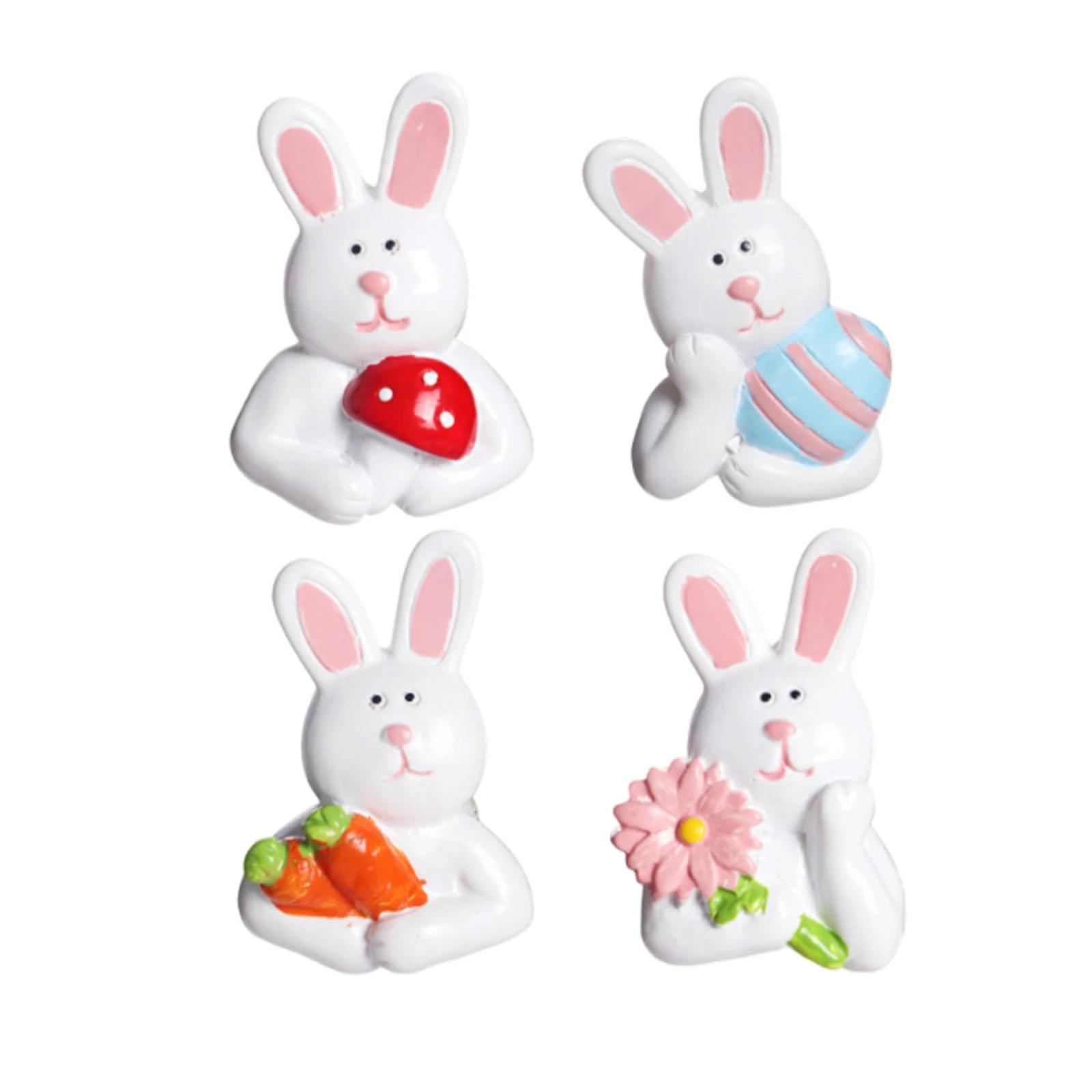 

Easter Bunny Fridge Magnets 4-Piece Set Creative Resin Cartoon Magnets Wall Decor Party Decorations Holiday Gifts