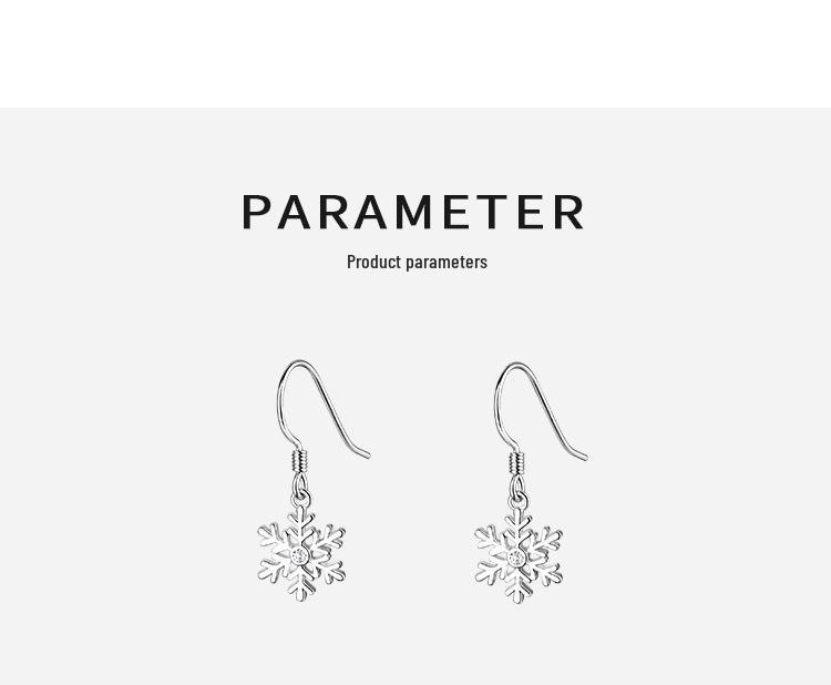925 Sterling Silver Snowflake Earrings - Simple Flower Studs & Girlish Heart Dangles for Autumn/Winter