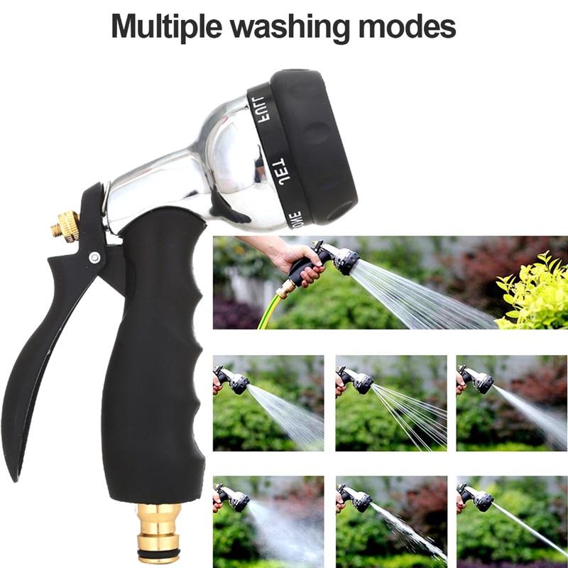 Water Spray Gun High Pressure Metal Water Spray Gun Rust Prevention with Rubber Handle for Car Garden Lawn Wash for Cleaning