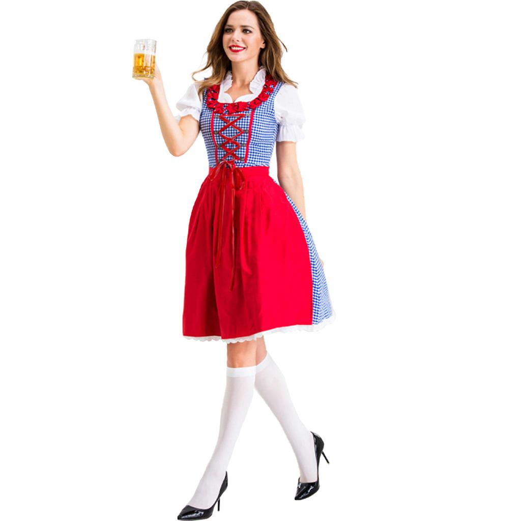 New German Munich red beer festival costume Bavarian national carnival party costume dress