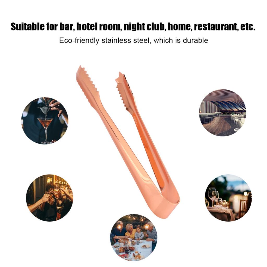 Accessories Food Clip Food Tongs Stainless Steel Ice Clip Food Tongs with Serrated Tip for Home Party Restaurant Use