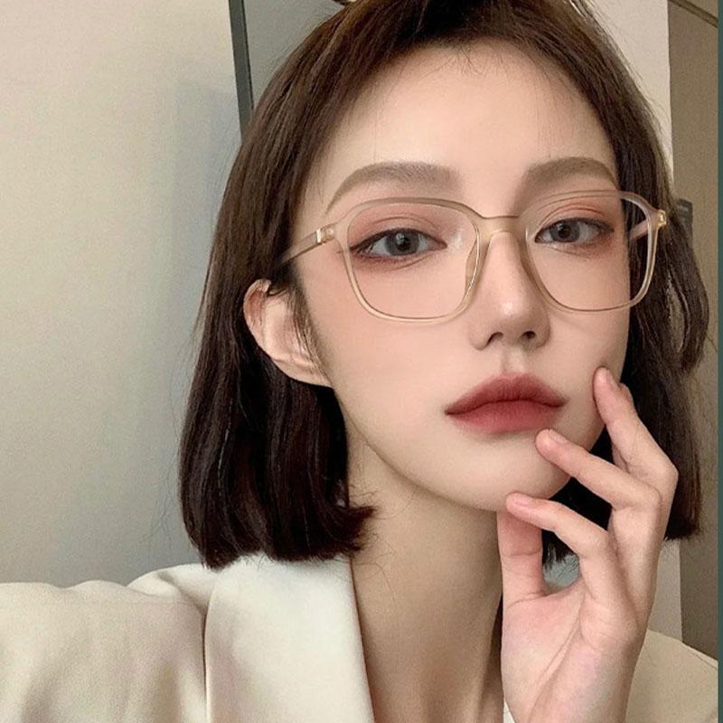 New Trendy Anti-Blue Finished Myopia Glasses Women'S Square Frame Clear Lens Eyewear Unisex Minus Diopter Near Sight Eyeglasses