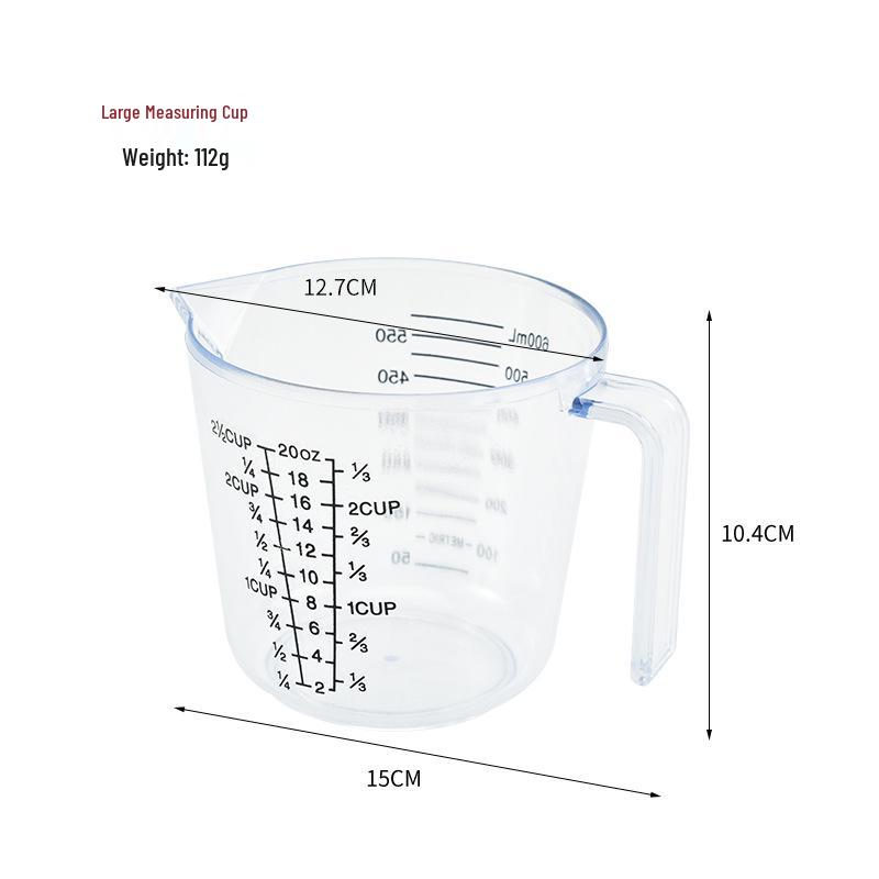 Clear Plastic Kitchen Measuring Cup Set - Thickened Scale Cups & Cylinders for Baking
