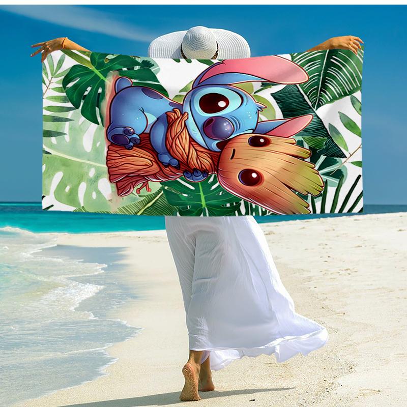 Ultra-Soft Beach Towel with Stitch Theme,Ideal for Pool - Camping, Diving - Perfect Travel Essential, Vibrant Beach Towel.