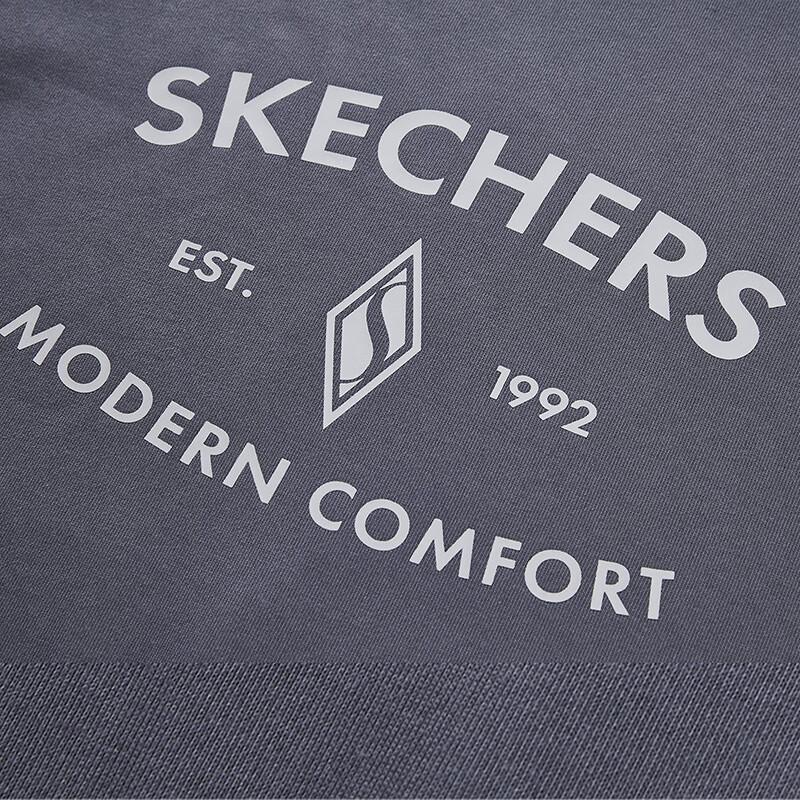 Skechers A-Z Series Letter Round Neck Pullover Versatile Sports Sweatshirt Unisex sweatshirt Odyssey-Gray L323U174-026R