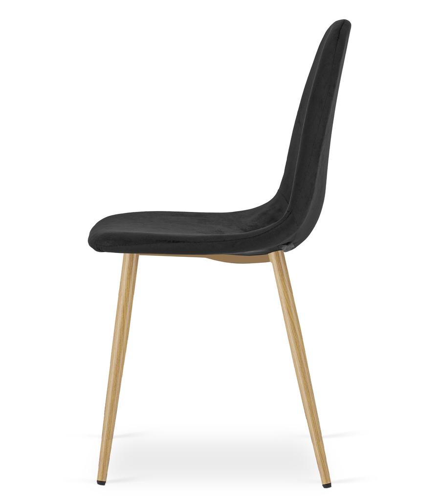PADVA Chair - Black Velvet / Oak Legs X 3
