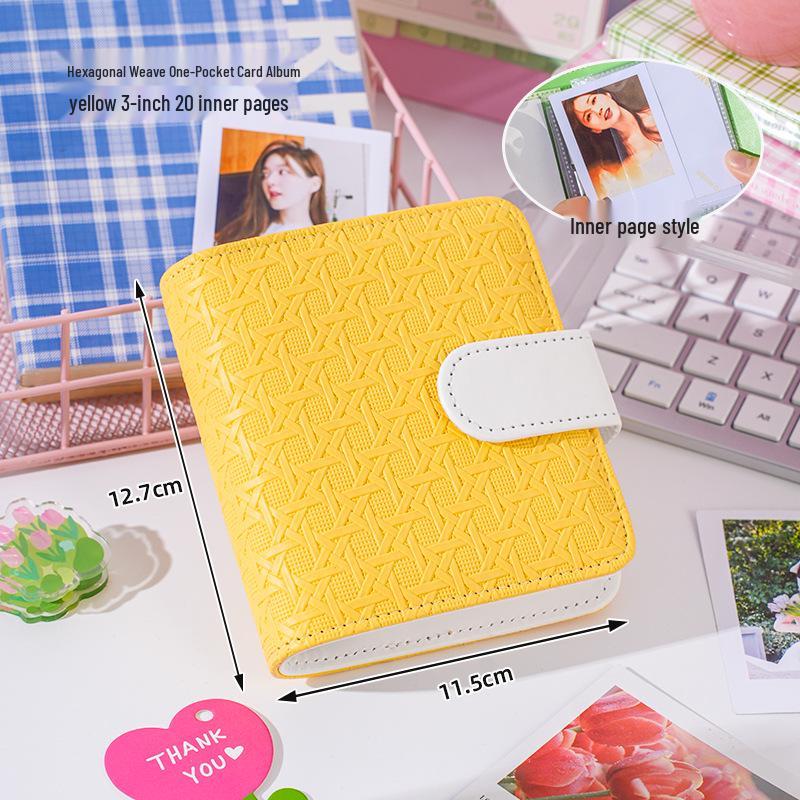A5 PU Card Album - Chasing Stars: 3-inch Postcard & Idol Card Storage, Four-Grid Polaroid Album