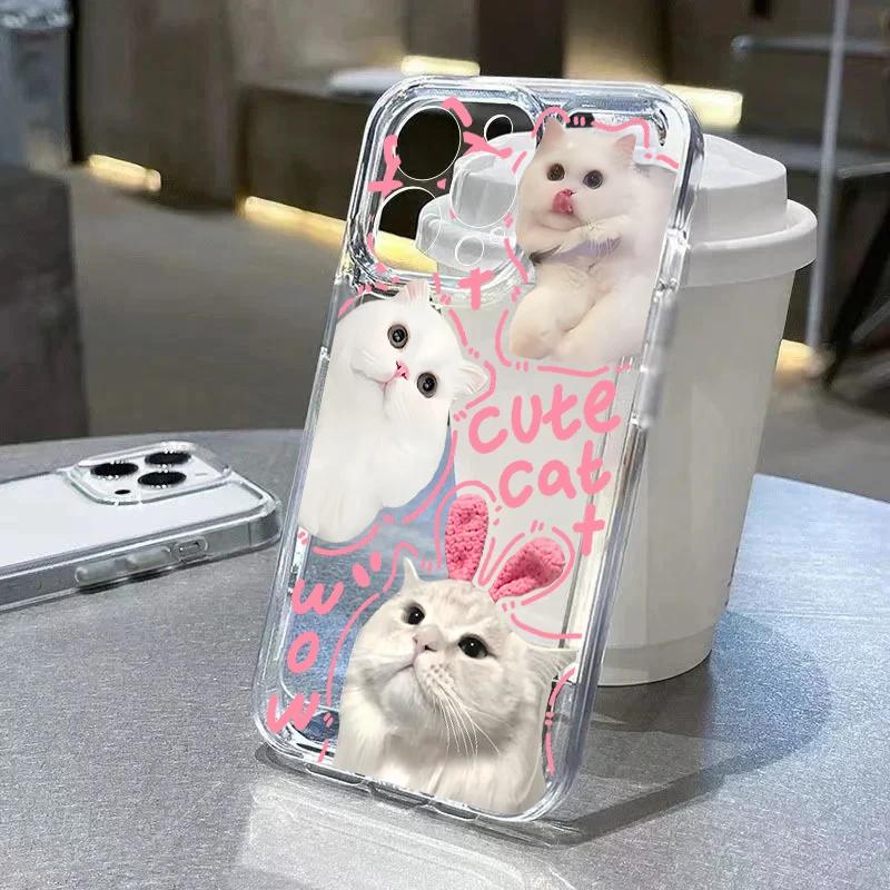 Cute Cat Case for Samsung Galaxy A56 5G A55 A35 A36 A15 A16 A26 A54 A52 A53 A14 A05 A05S A06 A25 A34 A35 A32 A50S Lovely Cover