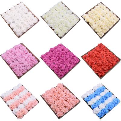 8cm Artificial Flowers Roses 25/30/20/10pcs Real Fake Roses With Stem for Wedding DIY Bouquets Home Artificial Flower Decoration