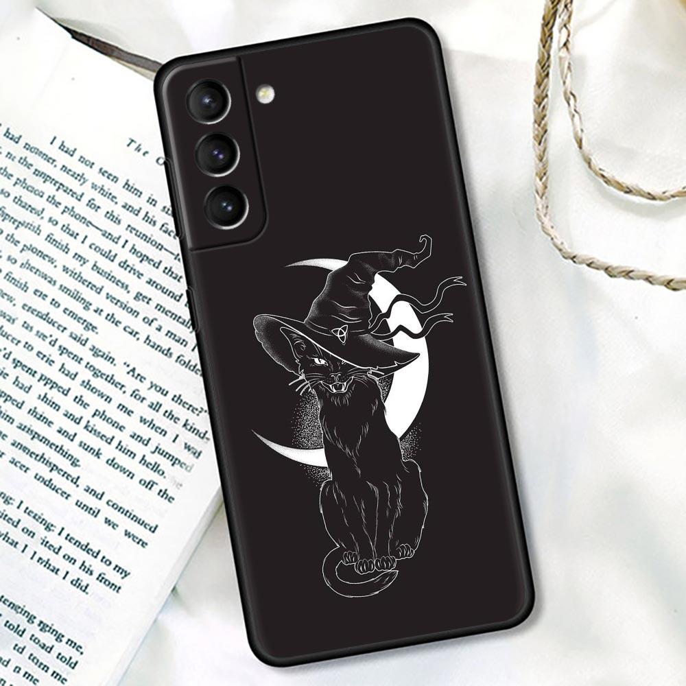 Happy Halloween S24 Ultra For Samsung Galaxy S23 Ultra S21 S20 FE S22 S10 S24 S23 Plus Case Cover Cat Bat Pumpkin Witch Castle