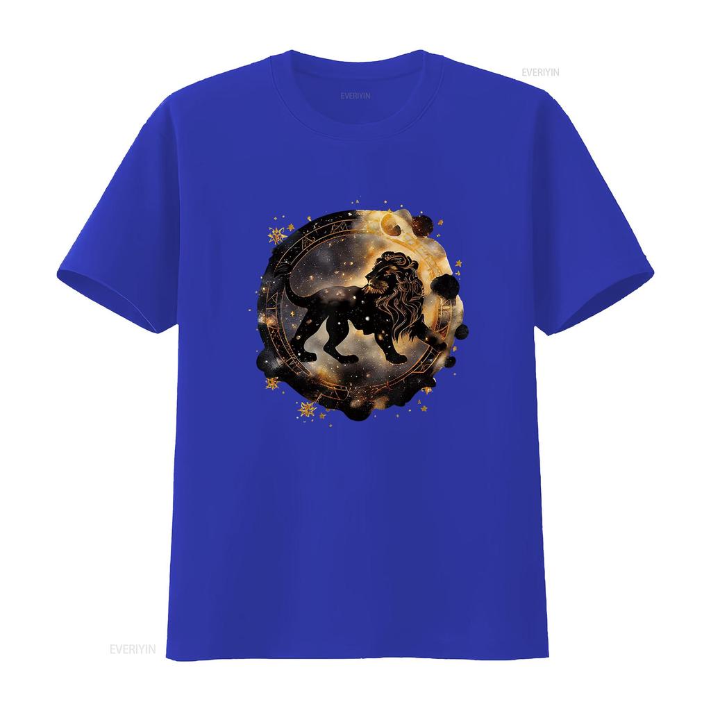 Astrology horoscope Zodiac Sign leo T Shirt vintage Washed Breathable homme fashion Casual Soft Top For Everyday Wear