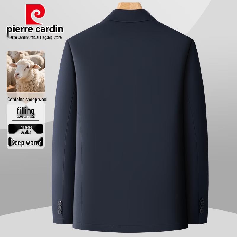 Pierre Cardin Men's Thickened Wool-Blend Collar Jacket
