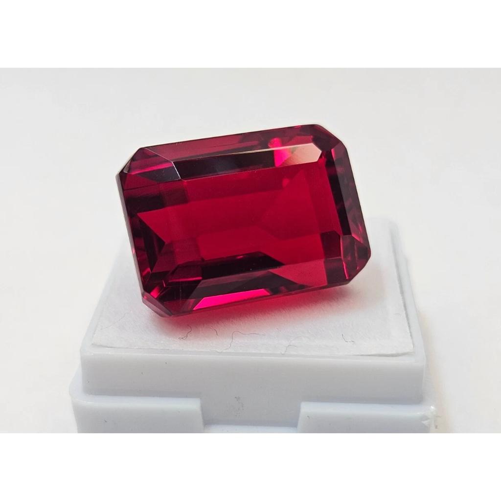 28+ Ct Natural Red Ruby For Making Emerald Cut Fabulous Certified Gemstone