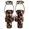 Zara Casual Versatile High Heel Sandals Women sandals Leopard-Print 12342410195