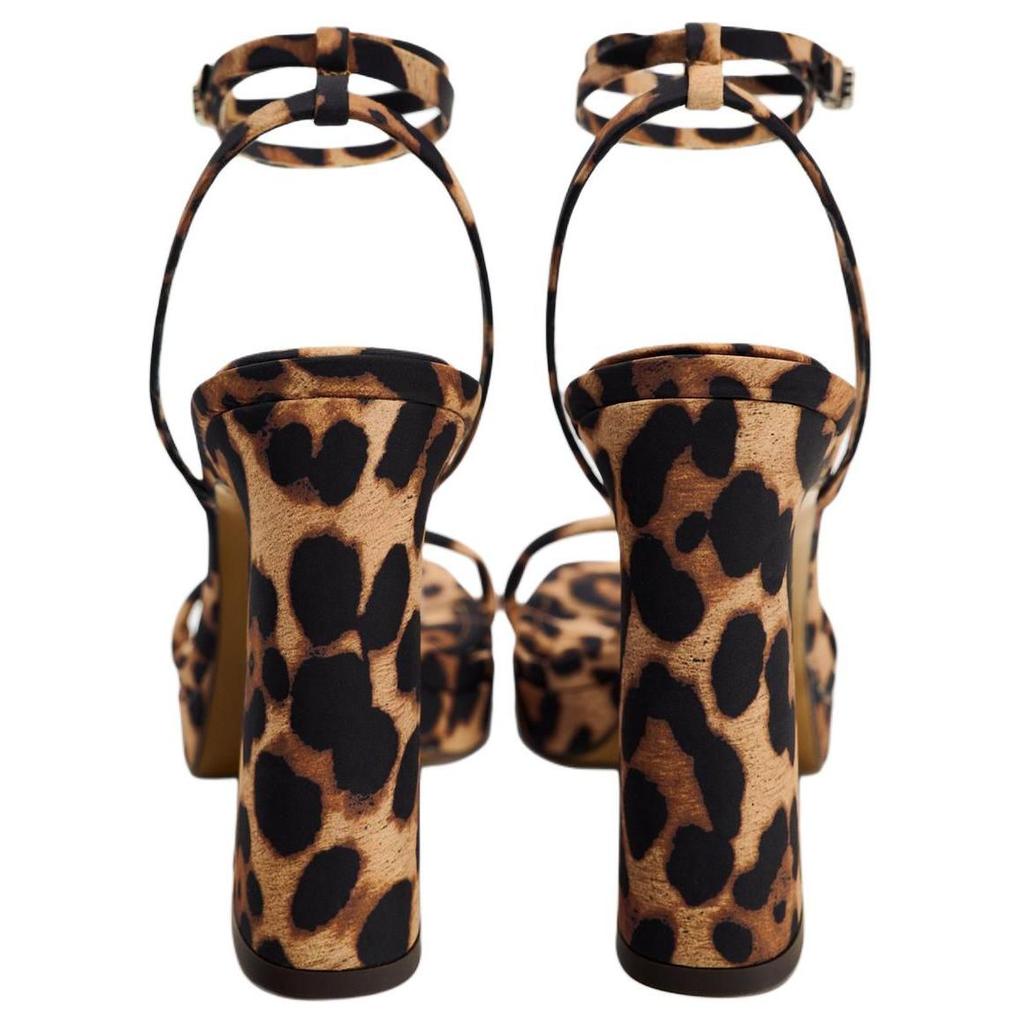 Zara Casual Versatile High Heel Sandals Women sandals Leopard-Print 12342410195