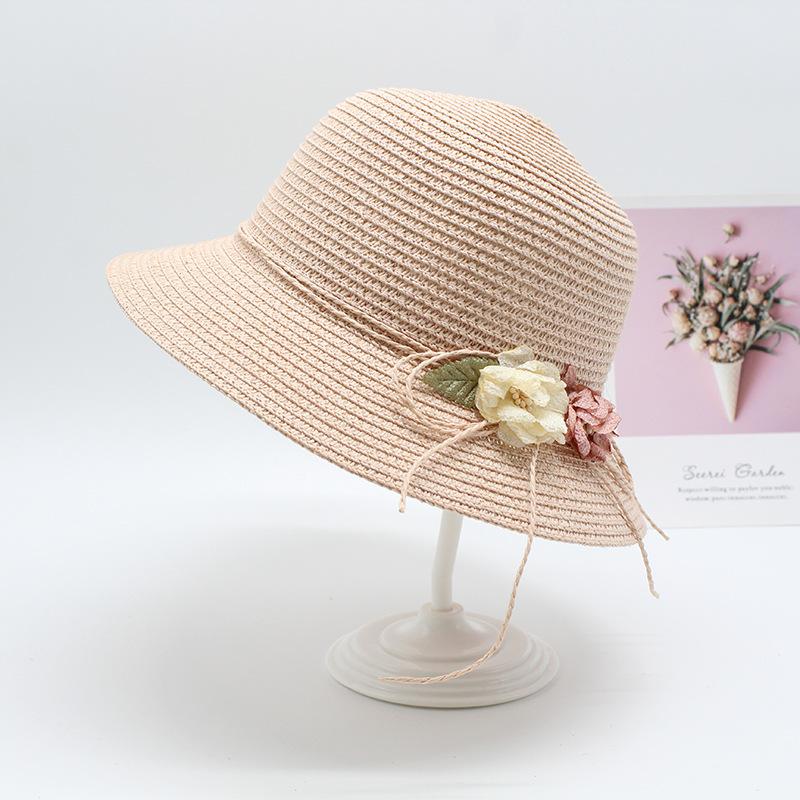 2020 Summer Parent-Child Straw Hat, Handmade Straw Visor Girl Flower Sun Hat