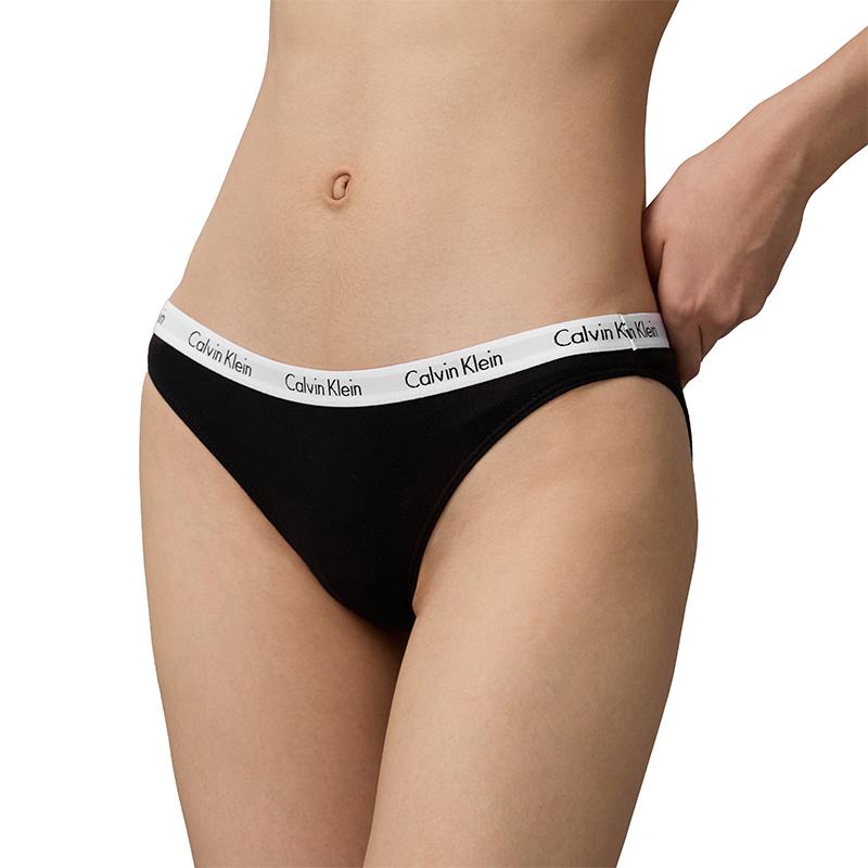 Calvin Klein Jacquard Narrow Waist Cotton Sexy Bikini Triangle Underwear Women underwear Black D1618O-001