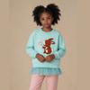 Girls Long Sleeve Embroidery Pullover Sweatshirt with Cute Design for Kids