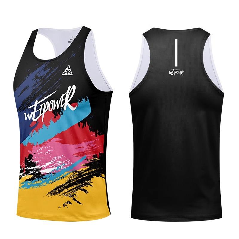 Summer Outdoor Running Sports Tank Tops Men's Marathon Professional Quick Drying Sleeveless Crew Neck Clothes