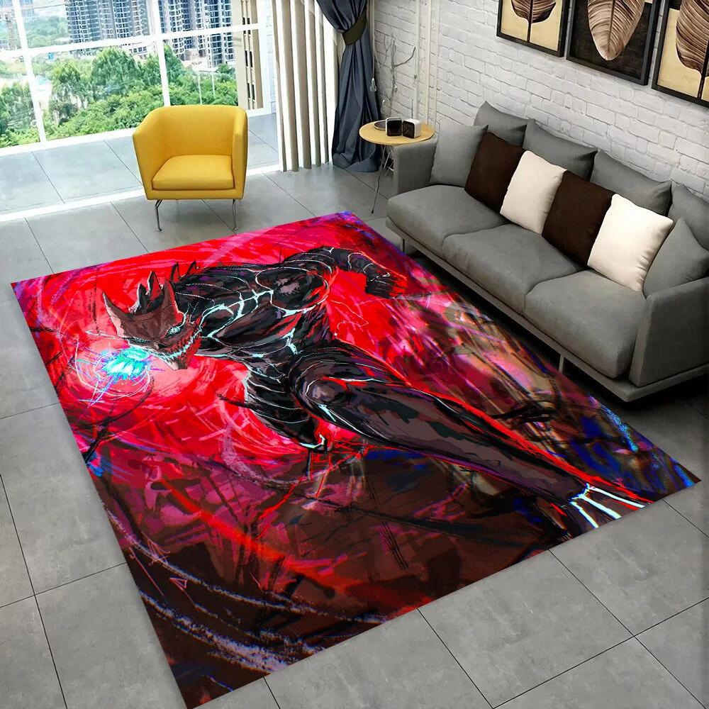 Tappeto Cartoon Anime Kaiju No.8 3D per Soggiorno Camera da Letto Casa Decorazione Divano, Tappetino Antiscivolo per Giochi Bambini Regalo
