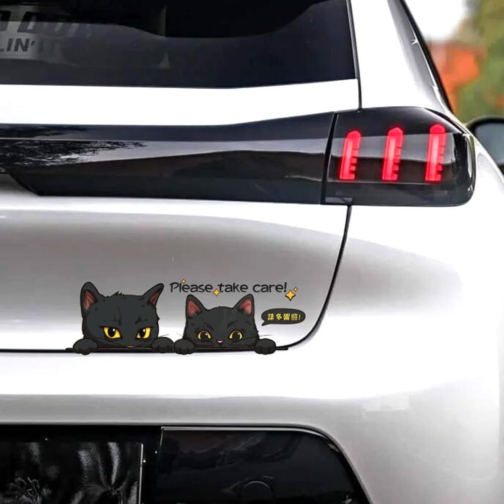 TATACLEA Car Stickers, Cute Cat Car Stickers, Cartoon Car Stickers, Scratch Stickers Two Kittens