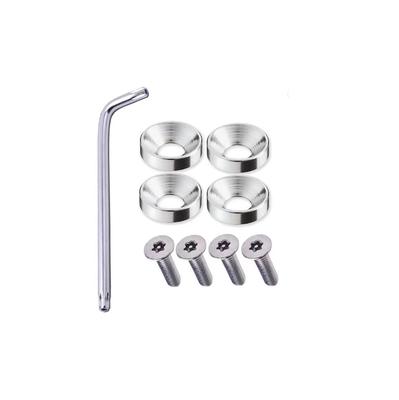 Diebstahlsicheres Kennzeichenschrauben-Set - Edelstahl M6 Schrauben mit 4 Unterlegscheiben, Kompatibel