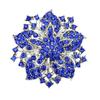 Brooch Pin Anti-rust Silver Plated Brooch Rhinestone Round Blossom Flower Breastpin for Dating Wedding Party