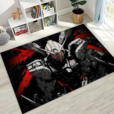 New Retro Gundam Cartoon Robot Rug for Bedroom Living Room Sofa Home Doormat Decor, Large Kid Play Non-slip Floor Mat Gift