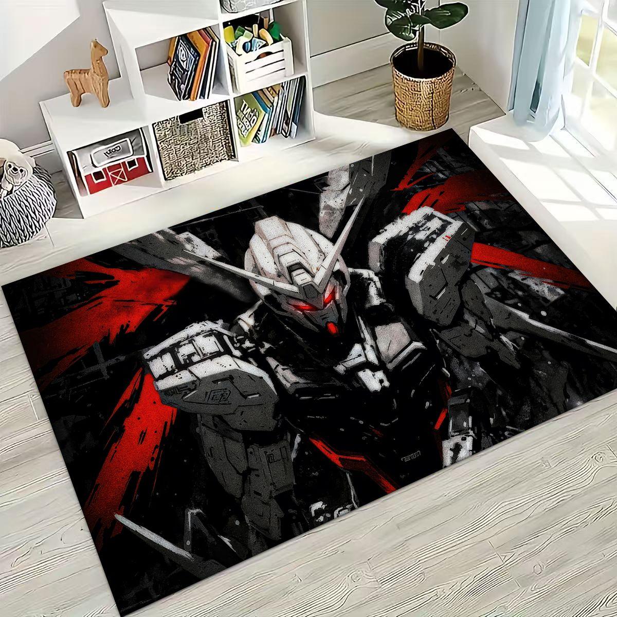 

New Retro Gundam Cartoon Robot Rug for Bedroom Living Room Sofa Home Doormat Decor, Large Kid Play Non-slip Floor Mat Gift 40x60cm( 15x23in )