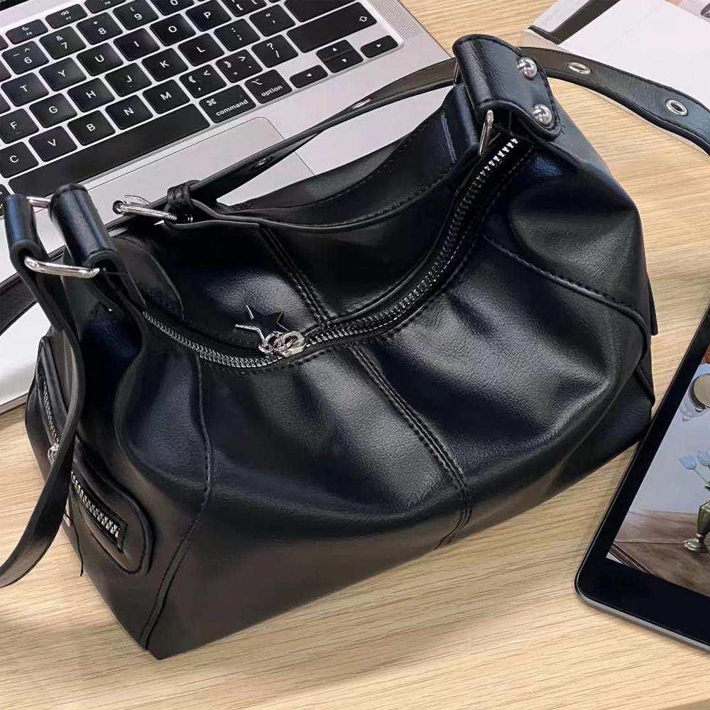 Koreansk Gotisk Stjärntjej Svart Handväska Harajuku Estetisk Vintage Axelremsväska Trendiga Dam Messenger Tote-väskor