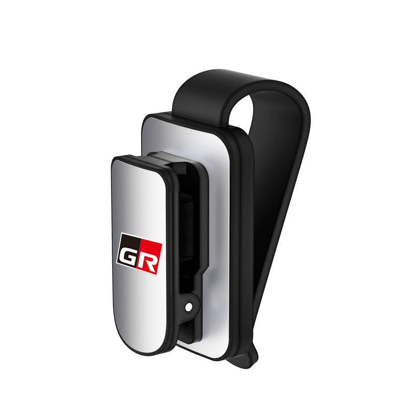 

Автомобильный солнцезащитный козырек, зажим для очков, универсальный для Toyota Gr Sport Gazoo Racing C-Hr Rav4 Camry Mirai Avensis Prado, автоаксессуары GR Black Silver чёрный