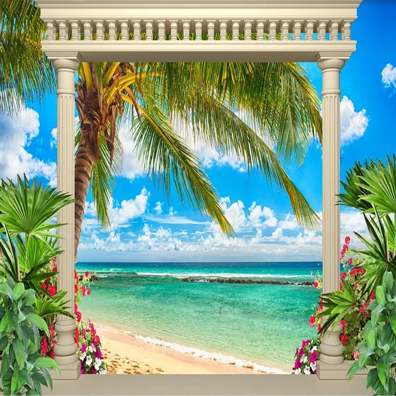 Tapet Personalizat Poster Coloana Romana Plaja Vedere Marii Murale 3D Pentru Sufragerie TV Canapea Decor Home Decor Tapet Tapet