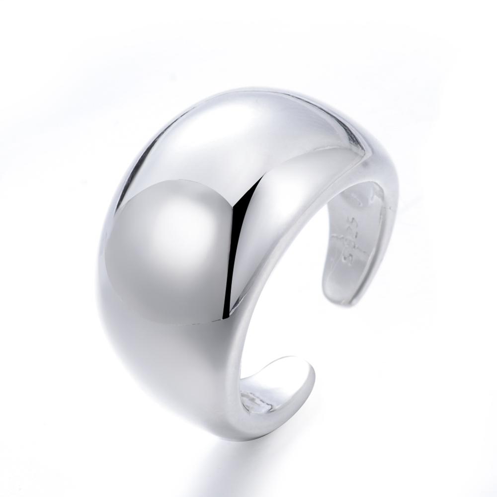 Trendy Smooth Surface Platinum Plated Big Ring Unisex Women Men  Wholesale Never Fade Drop Shipping