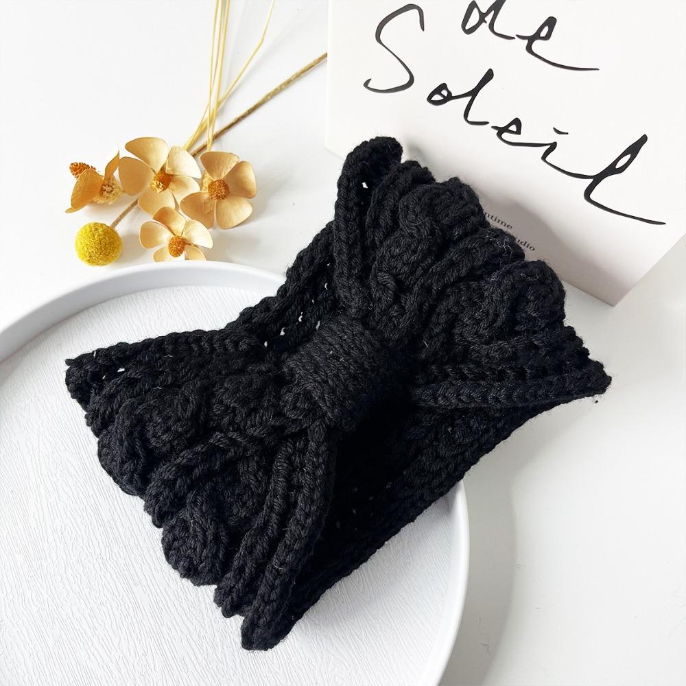 Bow Knot Bow Headband Ear Warm Wool Knitting Headdres  Winter Hair Accessories