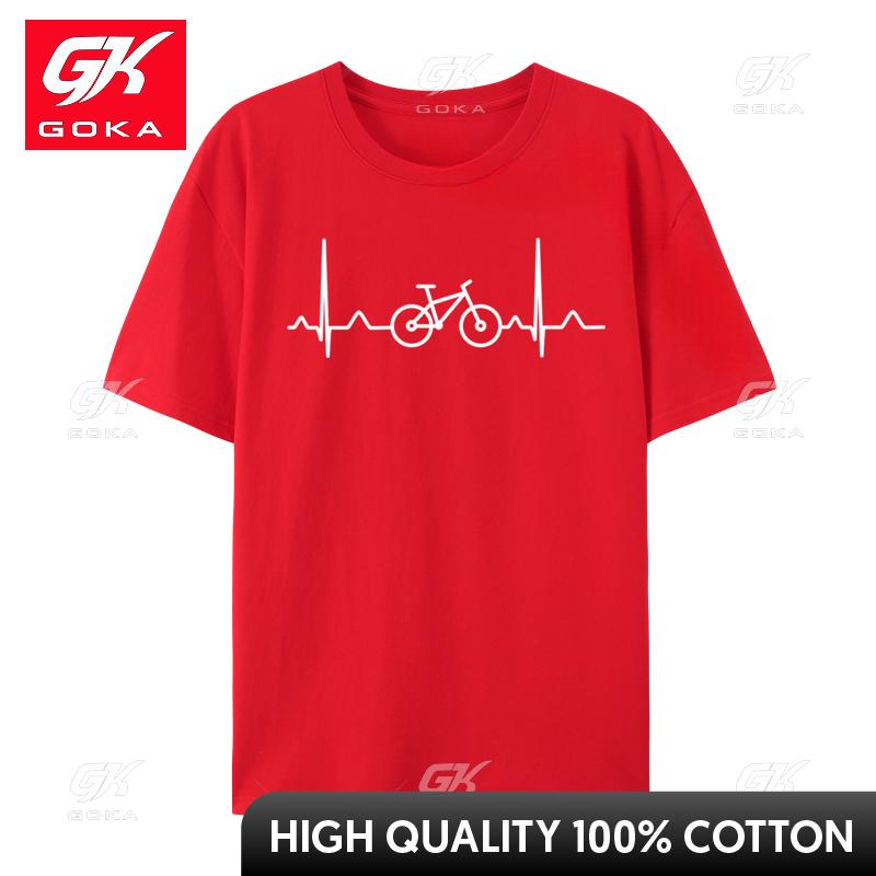 Cycling Heartbeat Cycling Heartbeat Biker Bicycle Tee Round Collar TShirts Cool Tops Shirts Loose Top TShirts Unisex S